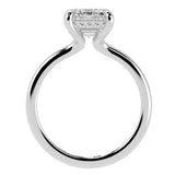 Solitaire Inspired Hidden Halo Emerald Cut