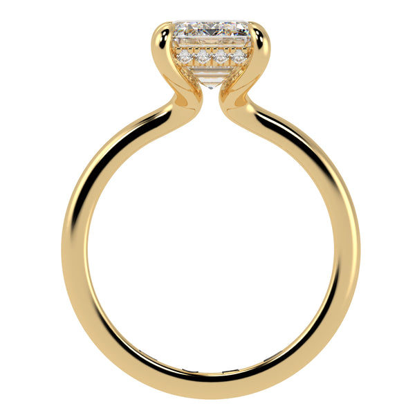 Solitaire Inspired Hidden Halo Emerald Cut