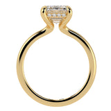 Solitaire Inspired Hidden Halo Emerald Cut