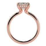 Solitaire Inspired Hidden Halo Emerald Cut