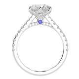 Cathedral Six Prong Solitaire Ring French Cut Pavè