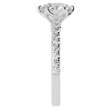 Cathedral Six Prong Solitaire Ring French Cut Pavè