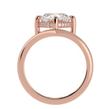 Shevron Oval cut Diamond and Hidden Halo Ring