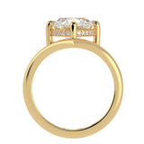 Shevron Oval cut Diamond and Hidden Halo Ring