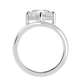 Shevron Oval cut Diamond and Hidden Halo Ring