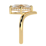 Shevron Oval cut Diamond and Hidden Halo Ring