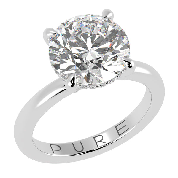 Solitaire Inspired Hidden Halo Round Brilliant Cut