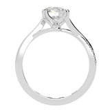 Twisted Sides Round Diamond Ring