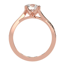 Twisted Sides Round Diamond Ring