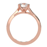 Twisted Sides Round Diamond Ring