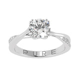 Twisted Sides Round Diamond Ring