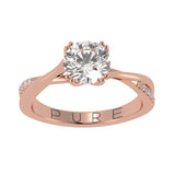 Twisted Sides Round Diamond Ring