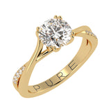 Twisted Sides Round Diamond Ring