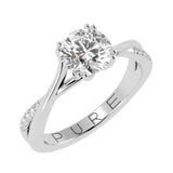 Twisted Sides Round Diamond Ring
