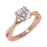 Twisted Sides Round Diamond Ring