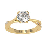 Twisted Sides Round Diamond Ring