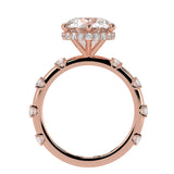 Round Brilliant Cut Diamond Hidden Halo Unique Sides