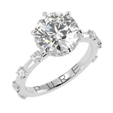 Round Brilliant Cut Diamond Hidden Halo Unique Sides