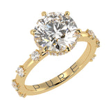 Round Brilliant Cut Diamond Hidden Halo Unique Sides