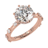 Round Brilliant Cut Diamond Hidden Halo Unique Sides