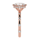 Round Brilliant Cut Diamond Hidden Halo Unique Sides