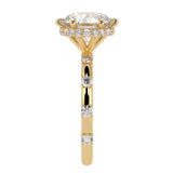 Round Brilliant Cut Diamond Hidden Halo Unique Sides