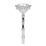 Round Brilliant Cut Diamond Hidden Halo Unique Sides