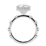 Round Brilliant Cut Diamond Hidden Halo Unique Sides