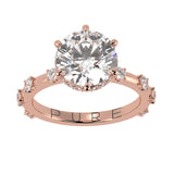 Round Brilliant Cut Diamond Hidden Halo Unique Sides