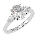 Oval Cut Diamond Three Stone Engagement Ring