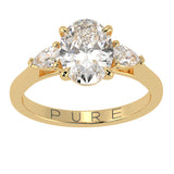 Oval Cut Diamond Three Stone Engagement Ring