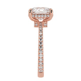 Cushion Brilliant Cut Diamond Hidden Halo French Cut Pavé sides