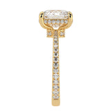 Cushion Brilliant Cut Diamond Hidden Halo French Cut Pavé sides