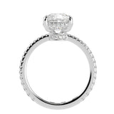 Cushion Brilliant Cut Diamond Hidden Halo French Cut Pavé sides