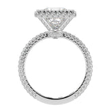 Princess Cut Diamond Halo Three Row Pavé