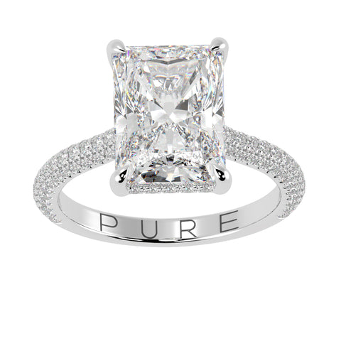 Hidden Halo Radiant Cut Diamond Engagement Ring