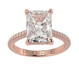 Hidden Halo Radiant Cut Diamond Engagement Ring