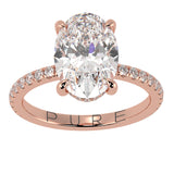 Two-Tone Oval Cut Diamond Engagement Ring