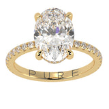 Two-Tone Oval Cut Diamond Engagement Ring