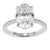 Side Edge Halo Ring & Oval Cut Diamond