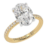Side Edge Halo Ring & Oval Cut Diamond