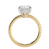 Side Edge Halo Ring & Oval Cut Diamond