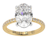 Two-Tone Oval Cut Diamond Engagement Ring