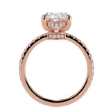 Side Edge Halo Ring & Oval Cut Diamond