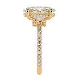 Side Edge Halo Ring & Oval Cut Diamond