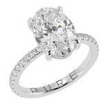 Side Edge Halo Ring & Oval Cut Diamond