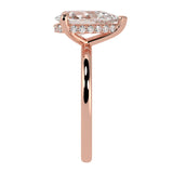 Pear Brilliant Cut Hidden Halo Ring