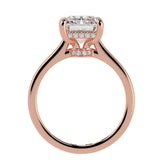 Radiant cut Diamond Hidden Halo