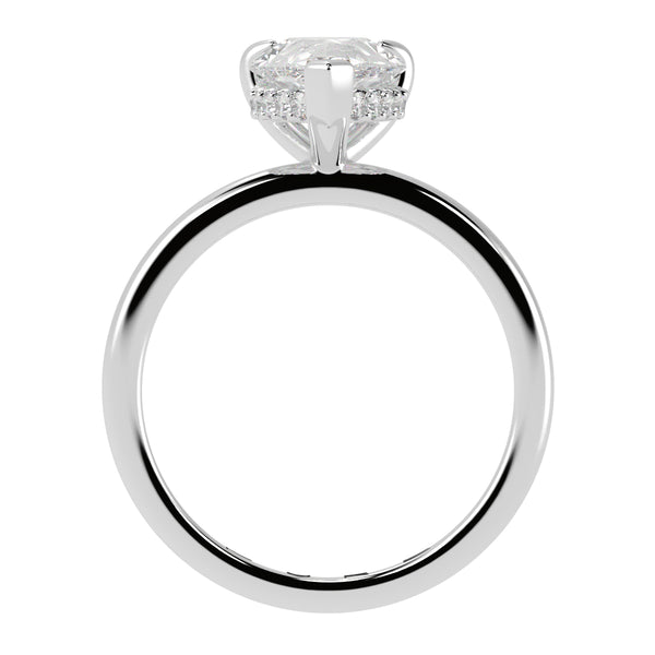 Pear Brilliant Cut Hidden Halo Ring