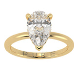 Pear Brilliant Cut Hidden Halo Ring